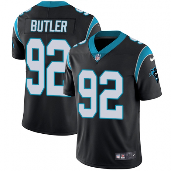 Youth Nike Carolina Panthers 92 Vernon Butler Black Team Color Vapor Untouchable Limited Player NFL Jersey