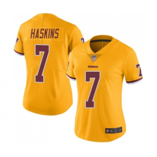 Women's Washington Redskins 7 Dwayne Haskins Limited Gold Rush Vapor Untouchable Football Jersey