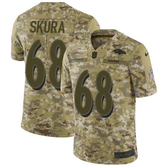 Youth Nike Baltimore Ravens 68 Matt Skura Limited Camo 2018 Salute to Service NFL Jersey