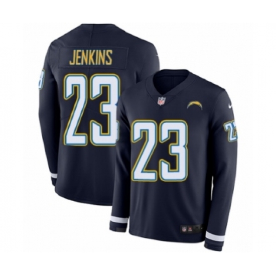 Youth Nike Los Angeles Chargers 23 Rayshawn Jenkins Limited Navy Blue Therma Long Sleeve NFL Jersey