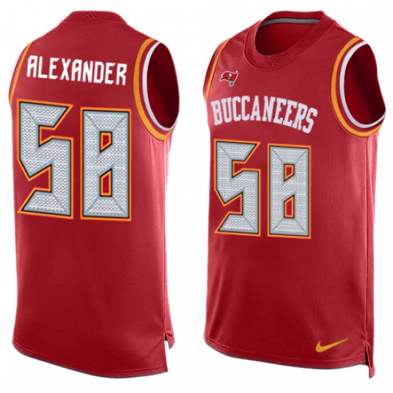 Men's Nike Tampa Bay Buccaneers 58 Kwon Alexander Limited Red Player Name & Number Tank Top NFL Jersey