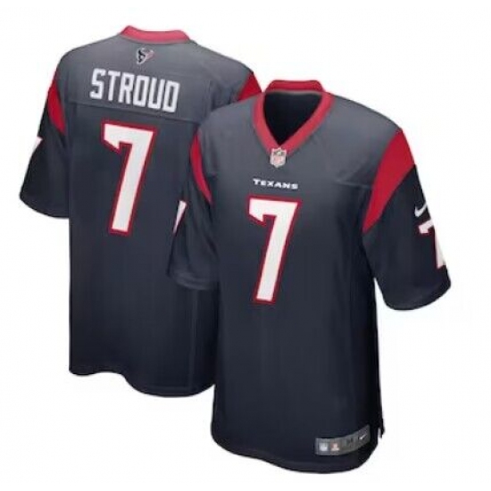 Men's Houston Texans 7 C.J. Stroud Nike Navy 2023 NFL Draft First Round Pick Limited Jersey