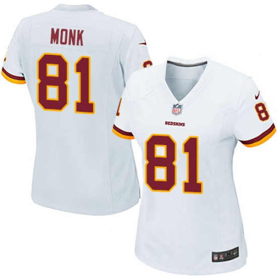 Women's Nike Washington Redskins 81 Art Monk Game White NFL Jersey