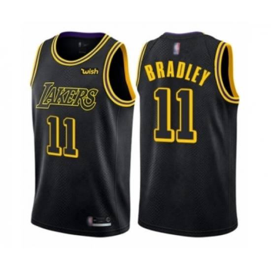 Men's Los Angeles Lakers 11 Avery Bradley Authentic Black City Edition Basketball Jersey