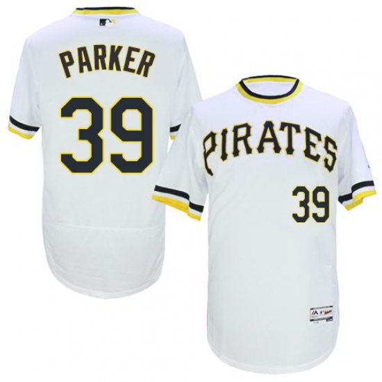 Men's Majestic Pittsburgh Pirates 39 Dave Parker White Flexbase Authentic Collection Cooperstown MLB Jersey