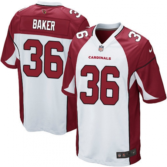 Men's Nike Arizona Cardinals 36 Budda Baker Game White NFL Jersey