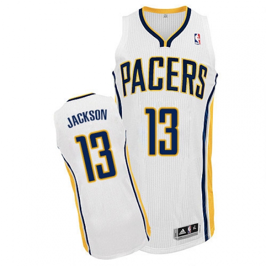 Men's Adidas Indiana Pacers 13 Mark Jackson Authentic White Home NBA Jersey
