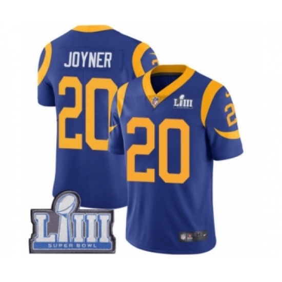 Youth Nike Los Angeles Rams 20 Lamarcus Joyner Royal Blue Alternate Vapor Untouchable Limited Player Super Bowl LIII Bound NFL Jersey