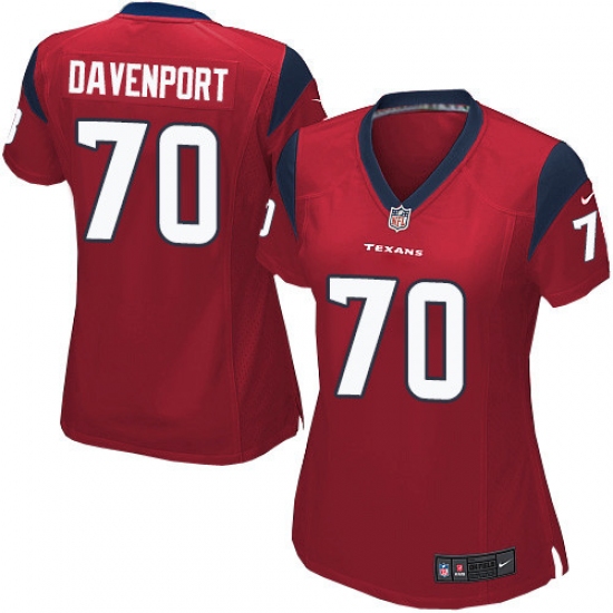 Women's Nike Houston Texans 70 Julien Davenport Game Red Alternate NFL Jersey