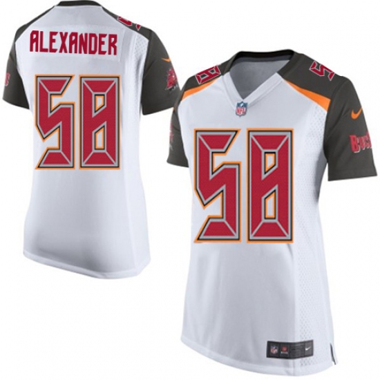 Women's Nike Tampa Bay Buccaneers 58 Kwon Alexander Game White NFL Jersey