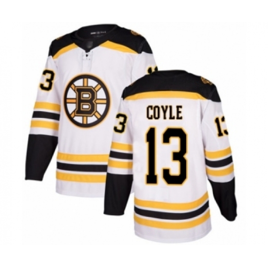 Youth Boston Bruins 13 Charlie Coyle Authentic White Away Hockey Jersey