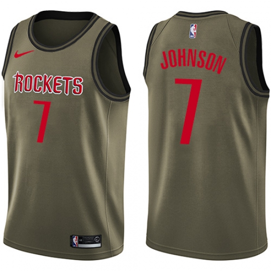 Men's Nike Houston Rockets 7 Joe Johnson Swingman Green Salute to Service NBA Jersey