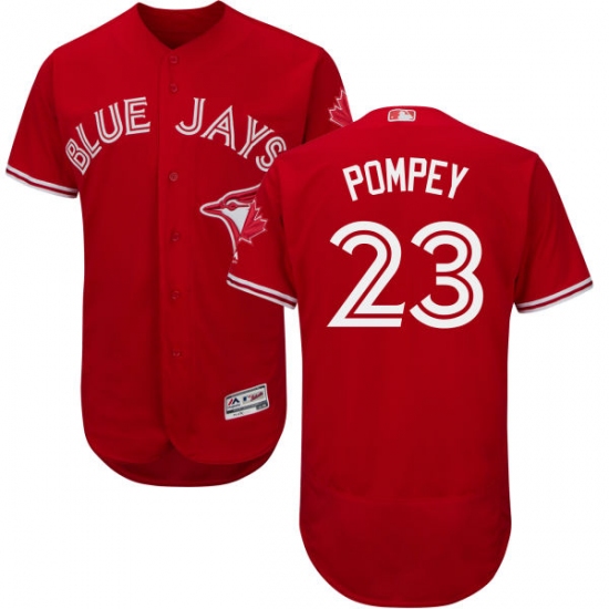 Men's Majestic Toronto Blue Jays 23 Dalton Pompey Scarlet Flexbase Authentic Collection Alternate MLB Jersey