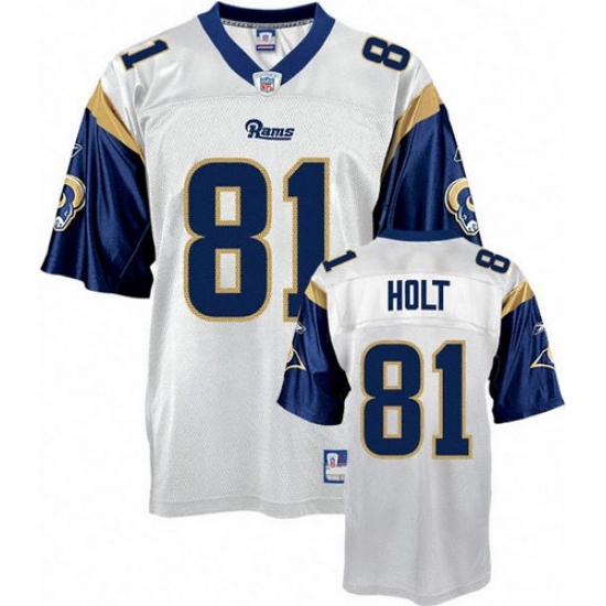 Reebok Los Angeles Rams 81 Torry Holt Replica White Throwback NFL Jersey