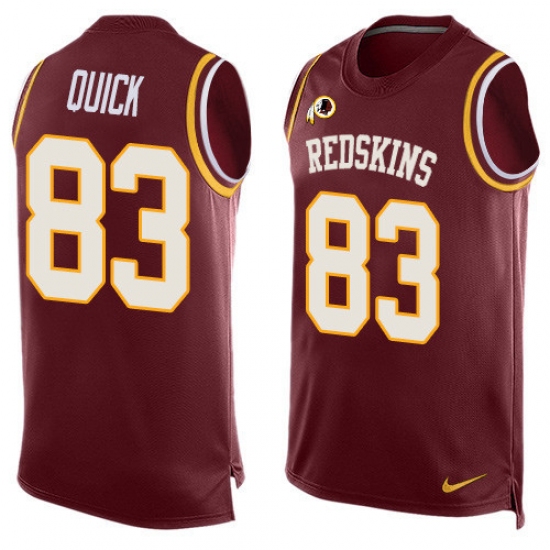 Men's Nike Washington Redskins 83 Brian Quick Limited Red Player Name & Number Tank Top NFL Jersey