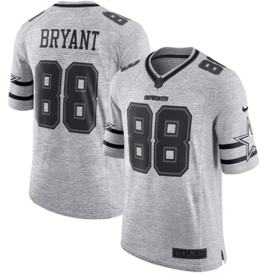 Men's Nike Dallas Cowboys 88 Dez Bryant Limited Gray Gridiron II NFL Jersey