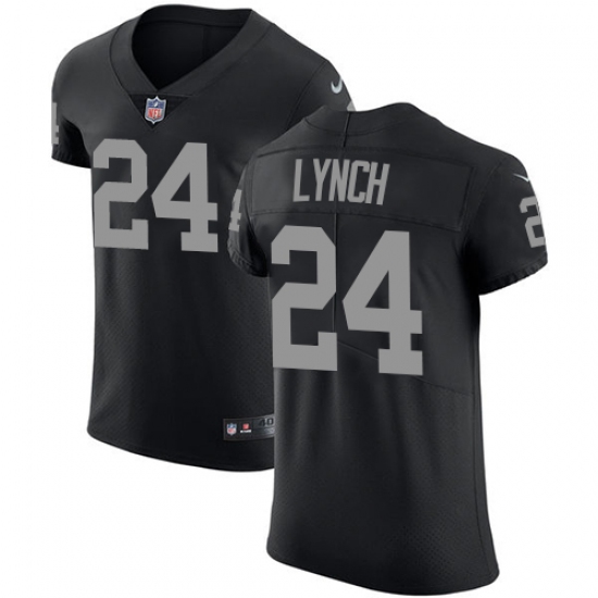 Men's Nike Oakland Raiders 24 Marshawn Lynch Black Team Color Vapor Untouchable Elite Player NFL Jersey