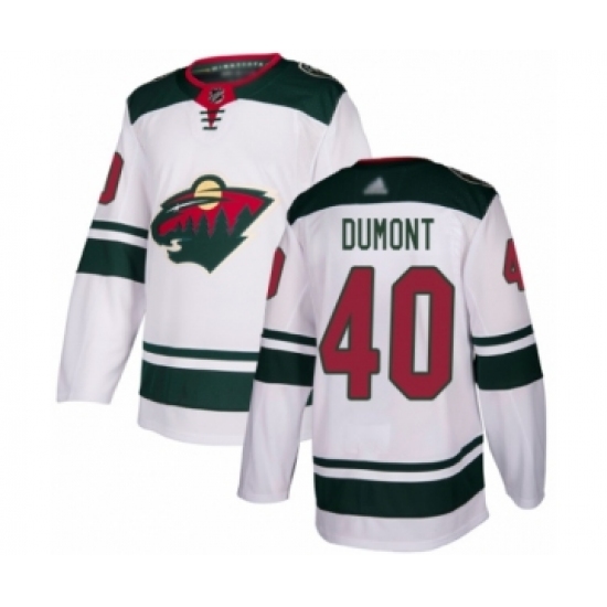 Youth Minnesota Wild 40 Gabriel Dumont Authentic White Away Hockey Jersey