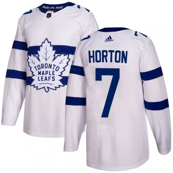 Youth Adidas Toronto Maple Leafs 7 Tim Horton Authentic White 2018 Stadium Series NHL Jersey