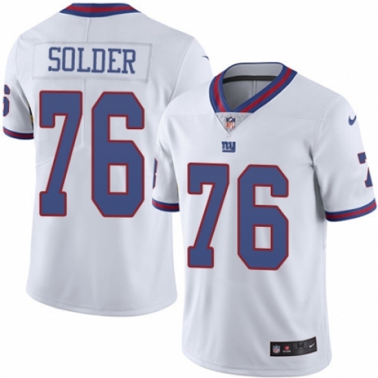 Men's Nike New York Giants 76 Nate Solder Limited White Rush Vapor Untouchable NFL Jersey