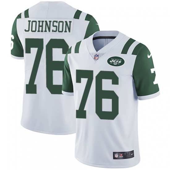 Youth Nike New York Jets 76 Wesley Johnson White Vapor Untouchable Limited Player NFL Jersey