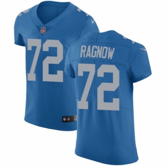 Men's Nike Detroit Lions 72 Frank Ragnow Blue Alternate Vapor Untouchable Elite Player NFL Jersey