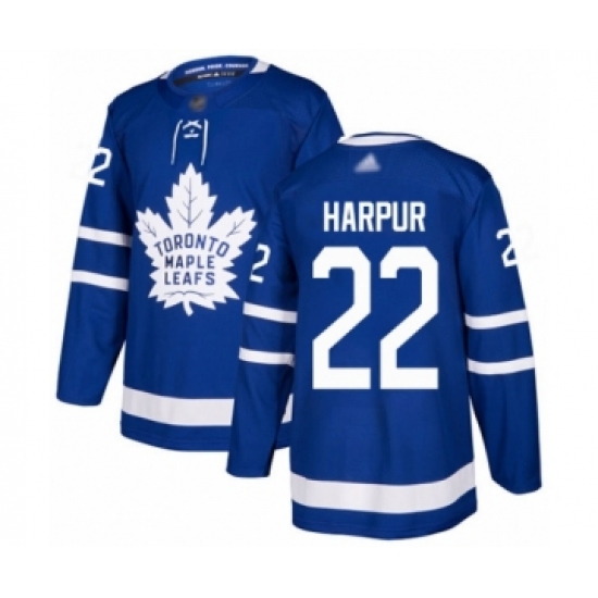 Men's Toronto Maple Leafs 22 Ben Harpur Authentic Royal Blue Home Hockey Jersey