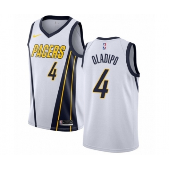 Youth Nike Indiana Pacers 4 Victor Oladipo White Swingman Jersey - Earned Edition