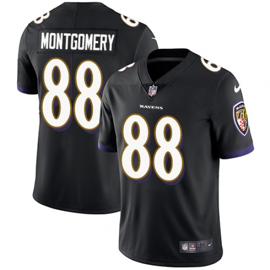 Youth Nike Baltimore Ravens 88 Ty Montgomery Black Alternate Vapor Untouchable Limited Player NFL Jersey