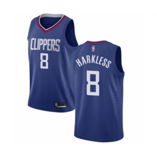 Youth Los Angeles Clippers 8 Moe Harkless Swingman Blue Basketball Jersey - Icon Edition