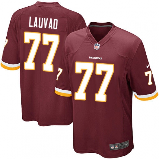 Men's Nike Washington Redskins 77 Shawn Lauvao Game Burgundy Red Team Color NFL Jersey