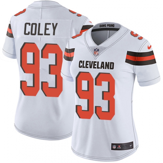 Women's Nike Cleveland Browns 93 Trevon Coley White Vapor Untouchable Limited Player NFL Jersey