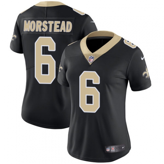 Women's Nike New Orleans Saints 6 Thomas Morstead Black Team Color Vapor Untouchable Limited Player NFL Jersey