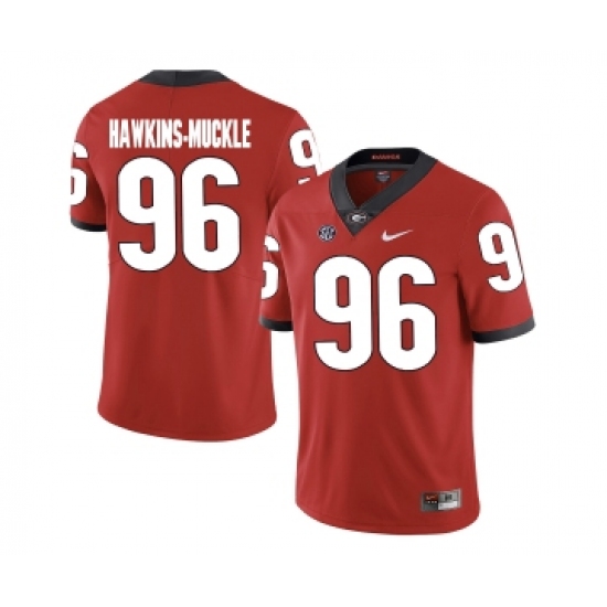 Georgia Bulldogs 96 DaQuan Hawkins-Muckle Red College Football Jersey