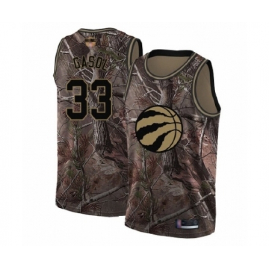 Men's Toronto Raptors 33 Marc Gasol Swingman Camo Realtree Collection 2019 Basketball Finals Bound Jersey