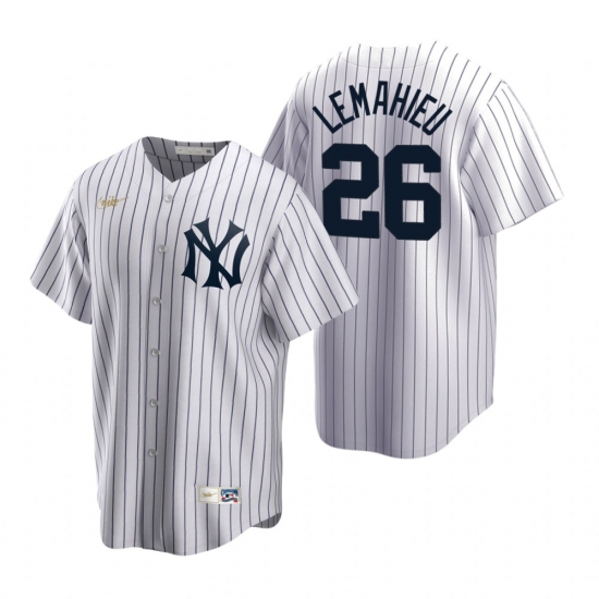 Men's Nike New York Yankees 26 DJ LeMahieu White Cooperstown Collection Home Stitched Baseball Jersey