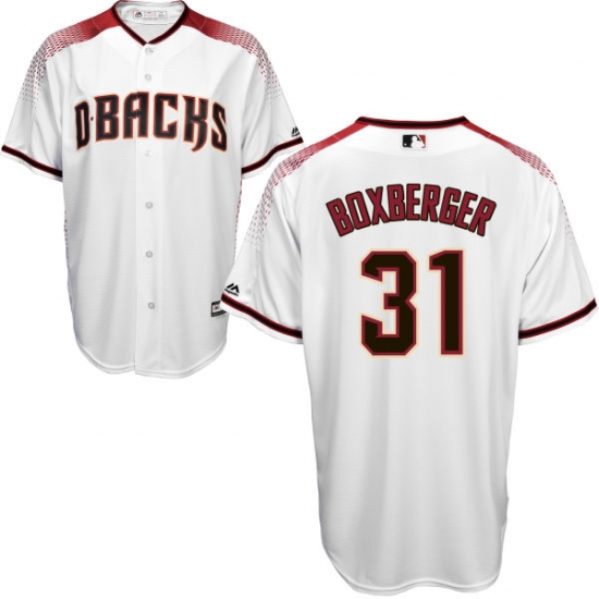 Men's Majestic Arizona Diamondbacks 31 Brad Boxberger Replica White Home Cool Base MLB Jersey