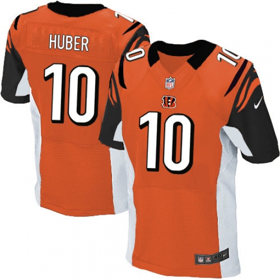 Men's Nike Cincinnati Bengals 10 Kevin Huber Elite Orange Alternate NFL Jersey