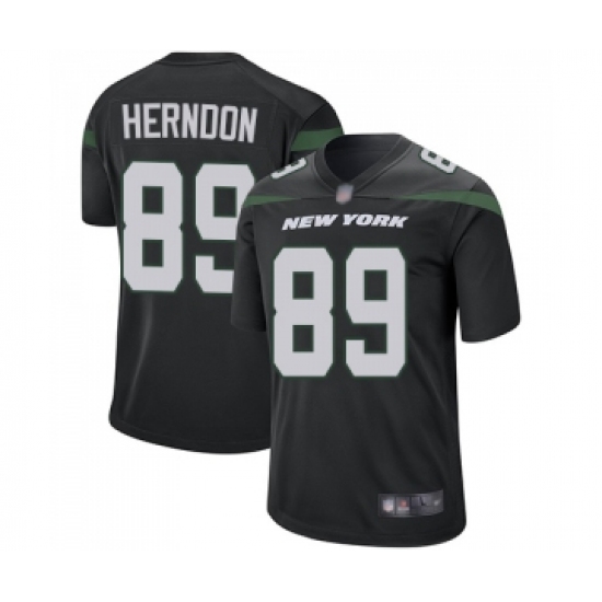 Men's New York Jets 89 Chris Herndon Game Black Alternate Football Jersey