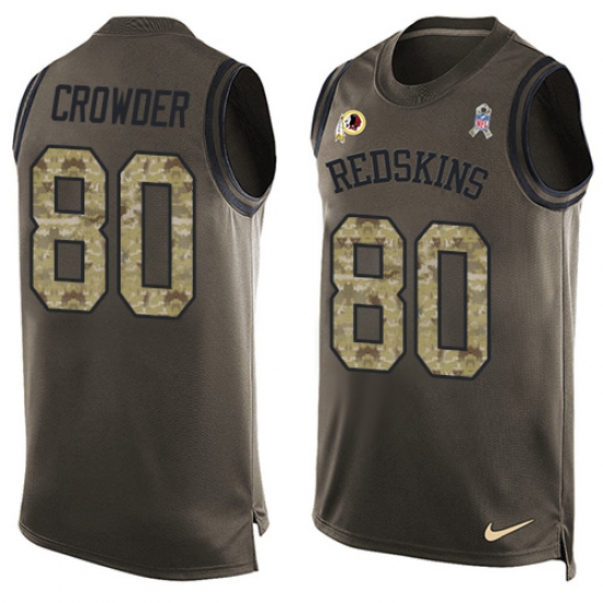 Men's Nike Washington Redskins 80 Jamison Crowder Limited Green Salute to Service Tank Top NFL Jersey