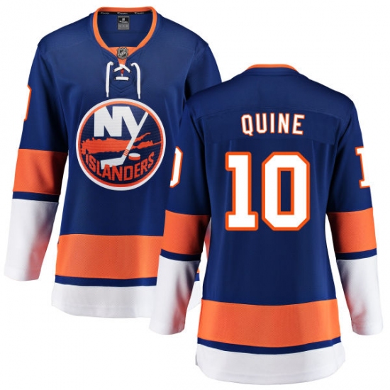 Women's New York Islanders 10 Alan Quine Fanatics Branded Royal Blue Home Breakaway NHL Jersey