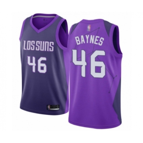 Men's Phoenix Suns 46 Aron Baynes Authentic Purple Basketball Jersey - City Edition