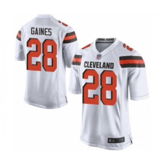 Men's Cleveland Browns 28 Phillip Gaines Game White Football Jersey