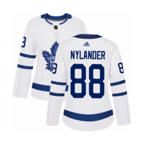 Women's Toronto Maple Leafs 88 William Nylander Authentic White Away Hockey Jersey