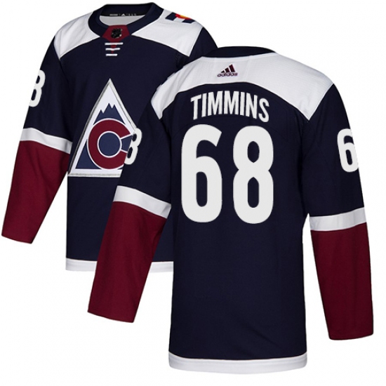 Youth Adidas Colorado Avalanche 68 Conor Timmins Authentic Navy Blue Alternate NHL Jersey