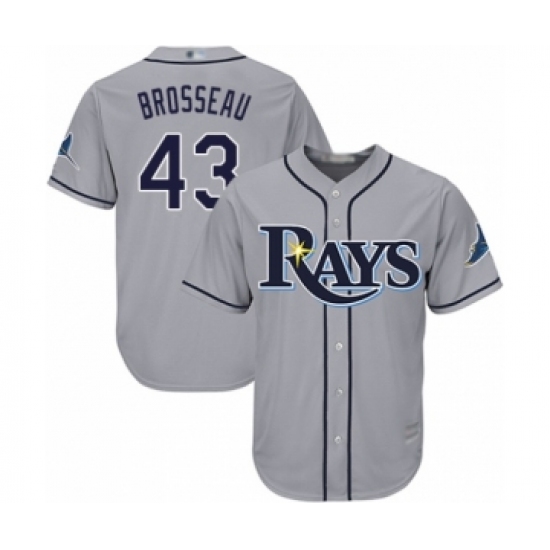 Youth Tampa Bay Rays 43 Mike Brosseau Authentic Grey Road Cool Base Baseball Player Jersey