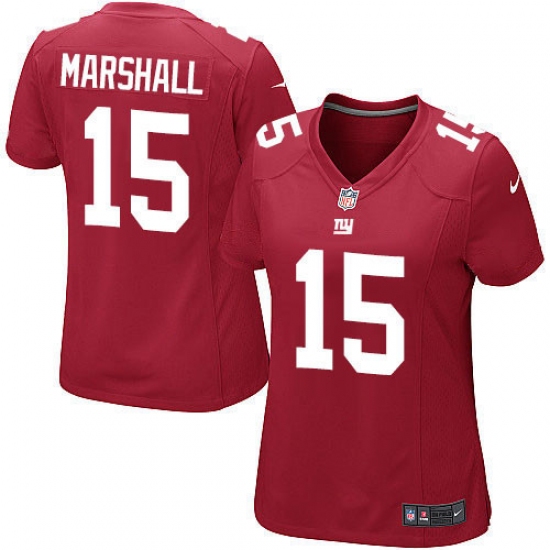 Women's Nike New York Giants 15 Brandon Marshall Game Red Alternate NFL Jersey