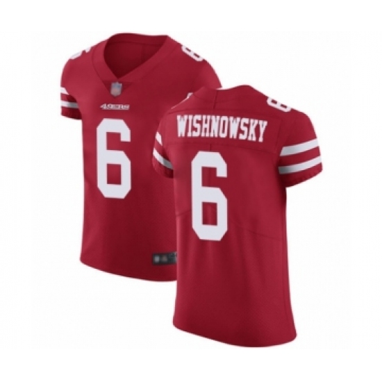 Men's San Francisco 49ers 6 Mitch Wishnowsky Red Team Color Vapor Untouchable Elite Player Football Jersey