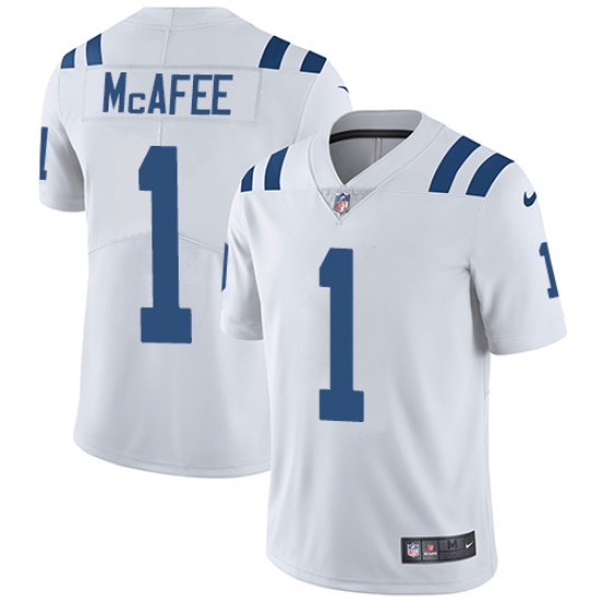 Youth Nike Indianapolis Colts 1 Pat McAfee Elite White NFL Jersey