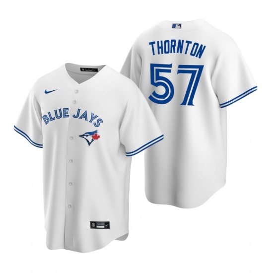 Men's Nike Toronto Blue Jays 57 Trent Thornton White Home Stitched Baseball Jersey